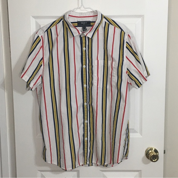 FOREVER 21 MEN Striped Shirt - Picture 1 of 4